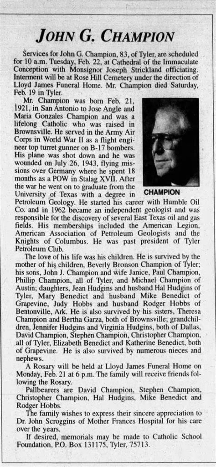 
John Champion Obituary, What was John Champion Cause of Death? 