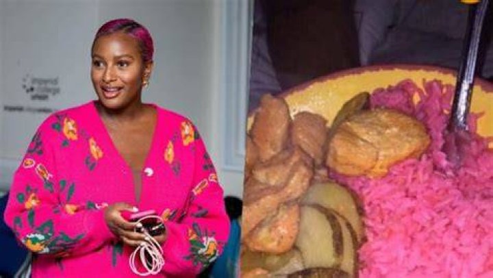
“She Eats Pink Too…” — Dj Cuppy Stirs Reactions As She Makes Jollof Rice 